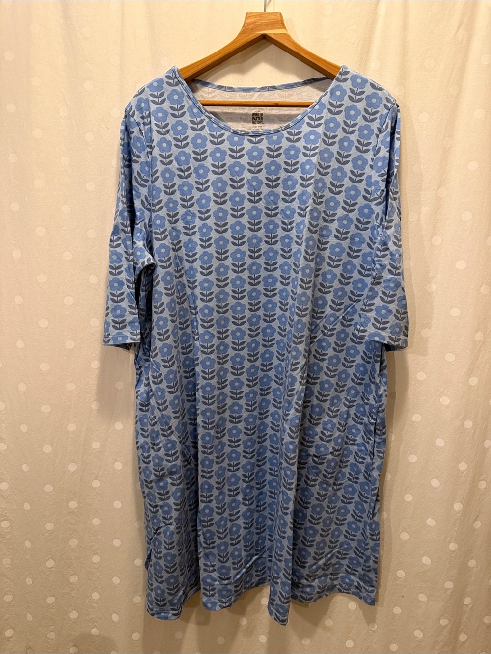 Helsinki Light Blue Floral Print Women’s Dress